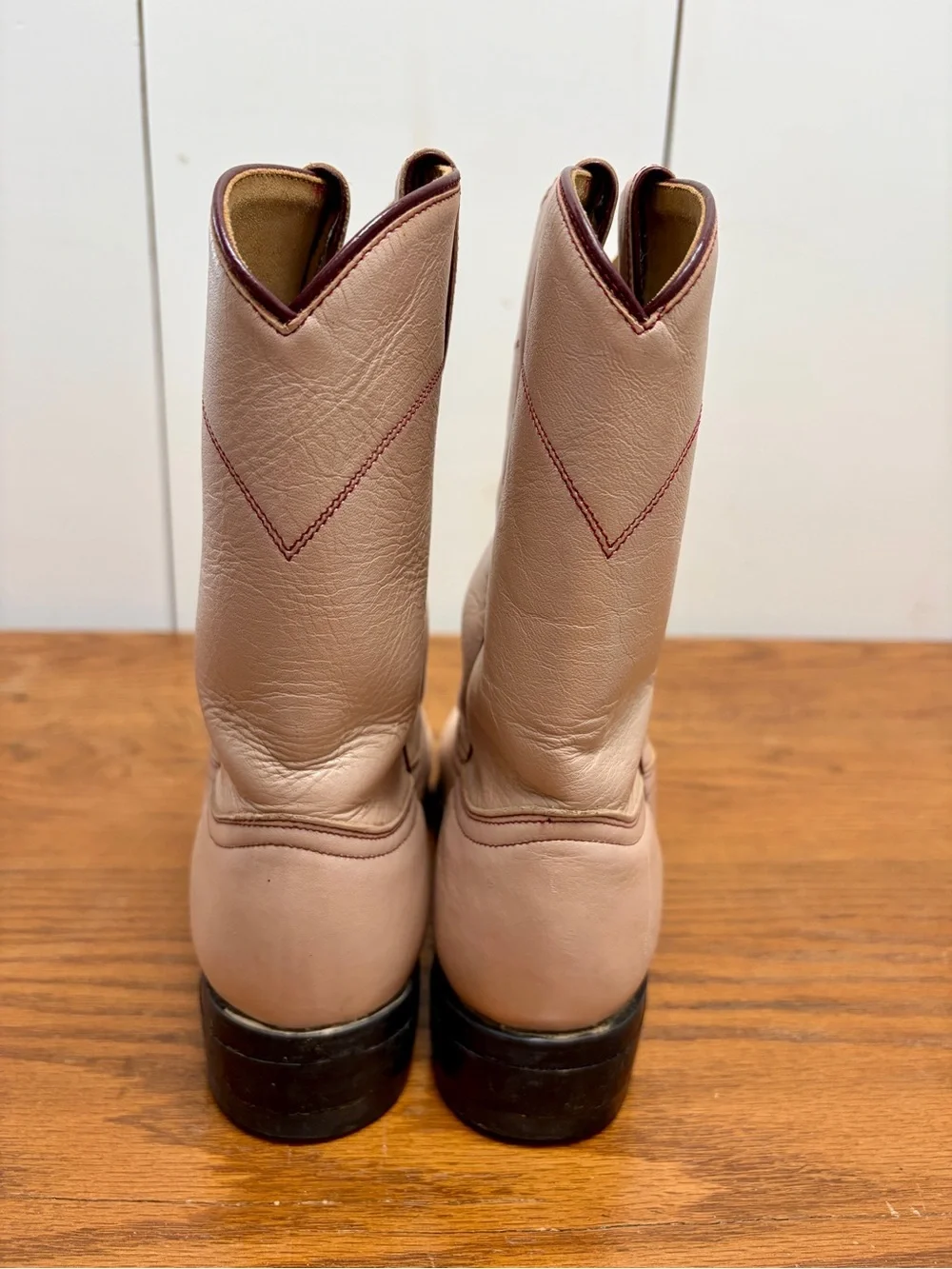 Justin Vintage Dusty Pink Roper Cowboy Boots - Girls Size 4